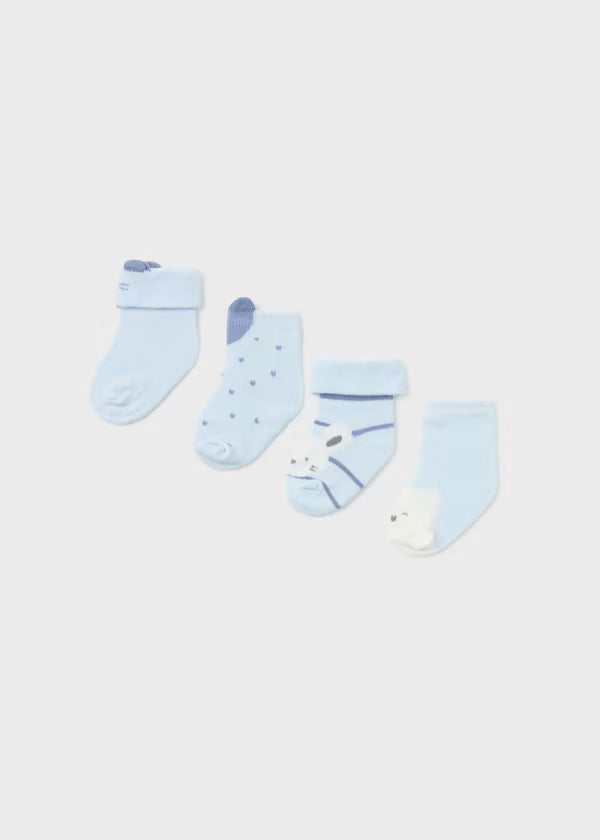 Set 4 calzini cotone organico neonato/a