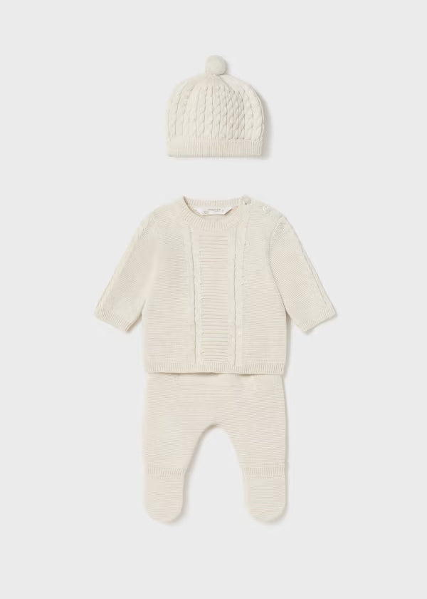 Completo Mayoral 3 pezzi tricot Better Cotton neonato/a
