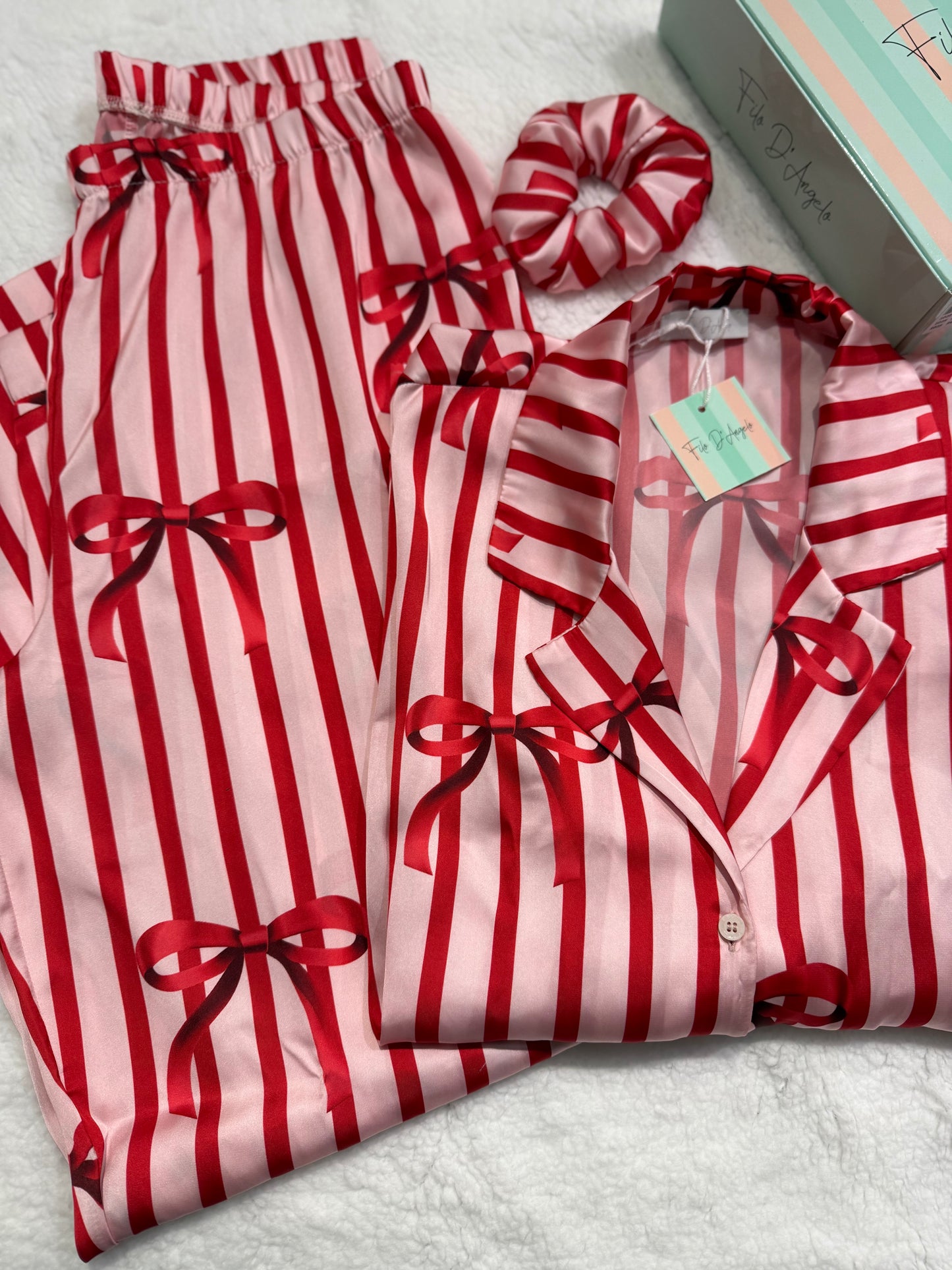 Pigiama Filo d'Angelo Fiocco Rosso