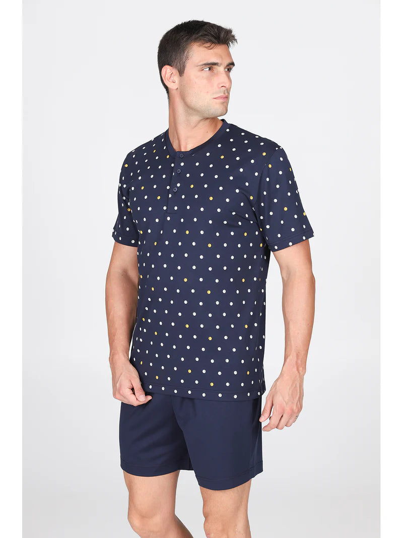 Pigiama corto in leggerissimo jersey 100% cotone, fantasia "tennis" Julipet