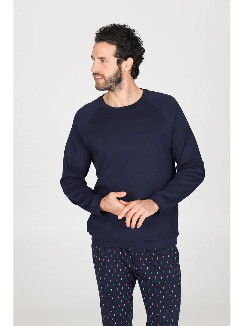 PIGIAMA JULIPET CON COULISSE IN CALDO INTERLOCK DI PURO COTONE