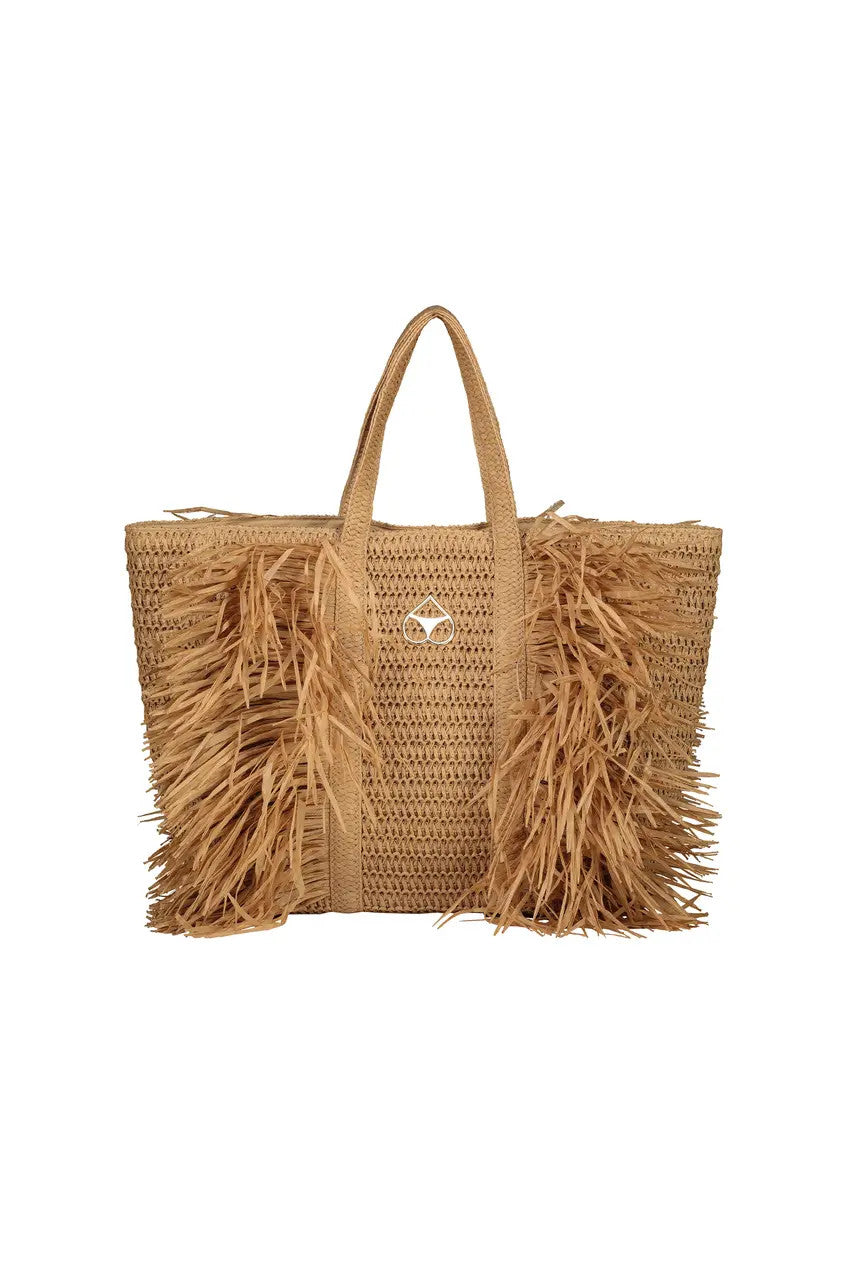 Borsa Mare in Rafia con Doppia Frangia Frontale Miss Bikini