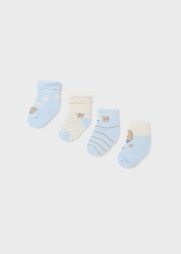 Set 4 calze cotone organico neonato