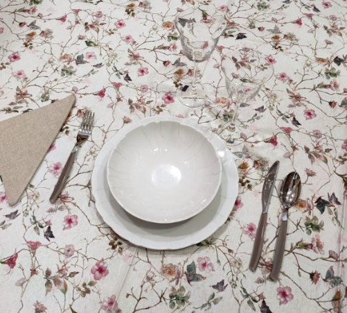 Tovaglia in cotone x12 Foliage Cianchi Fiorello