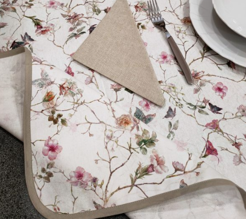 Tovaglia in cotone x12 Foliage Cianchi Fiorello