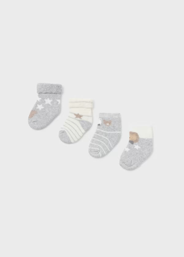 Set 4 calze cotone organico neonato