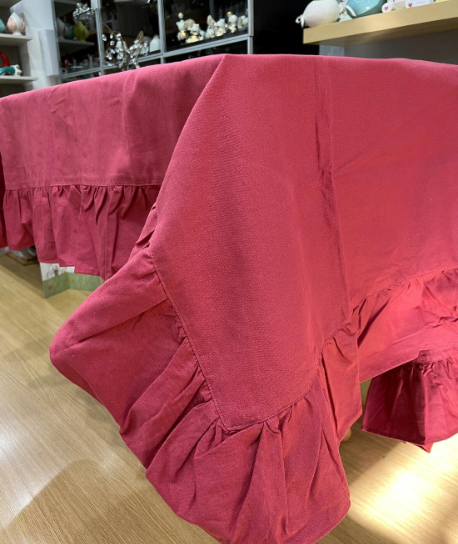 Tovaglia In Cotone Con Frill X6 Posti Panama Preziosa