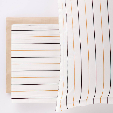 Completo letto matrimoniale in raso Carre rigato Reever