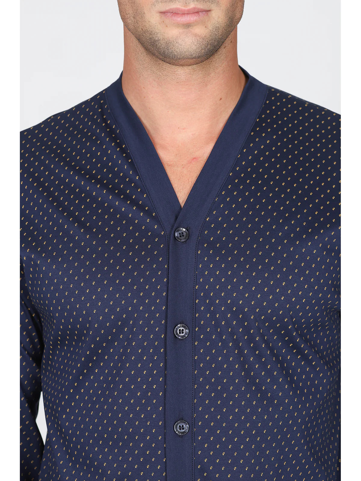 Fresco pigiama cardigan in 100% cotone Alpina