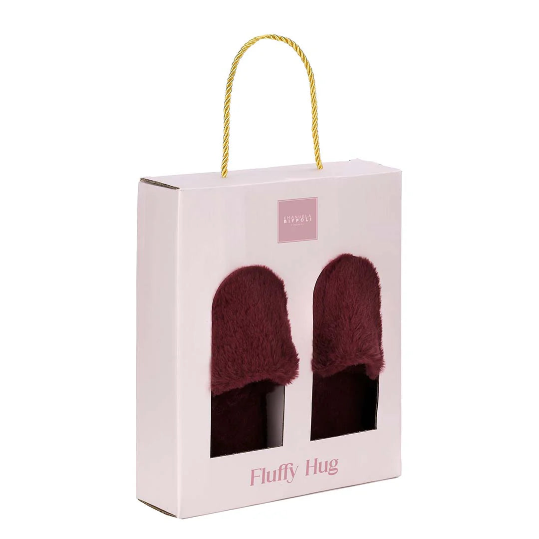 Pantofole Fluffy Hug  Bordeaux Emanuela Biffoli
