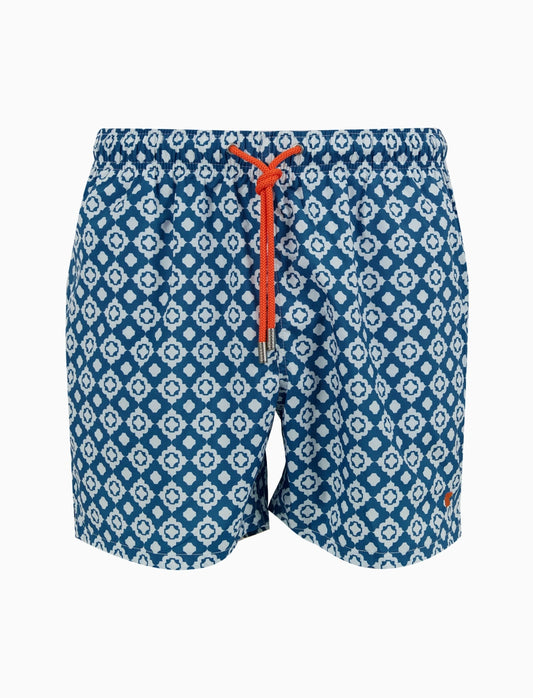 Boxer mare Gallo fantasia geometrico blu