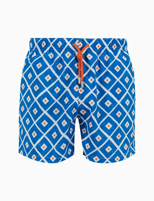 Boxer mare Gallo  fantasia rombi blu