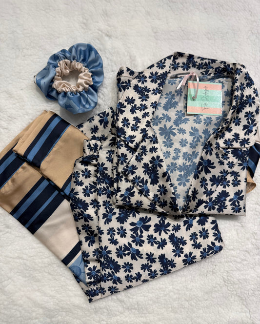 Pigiama Filo d'Angelo Fiorellino Blu