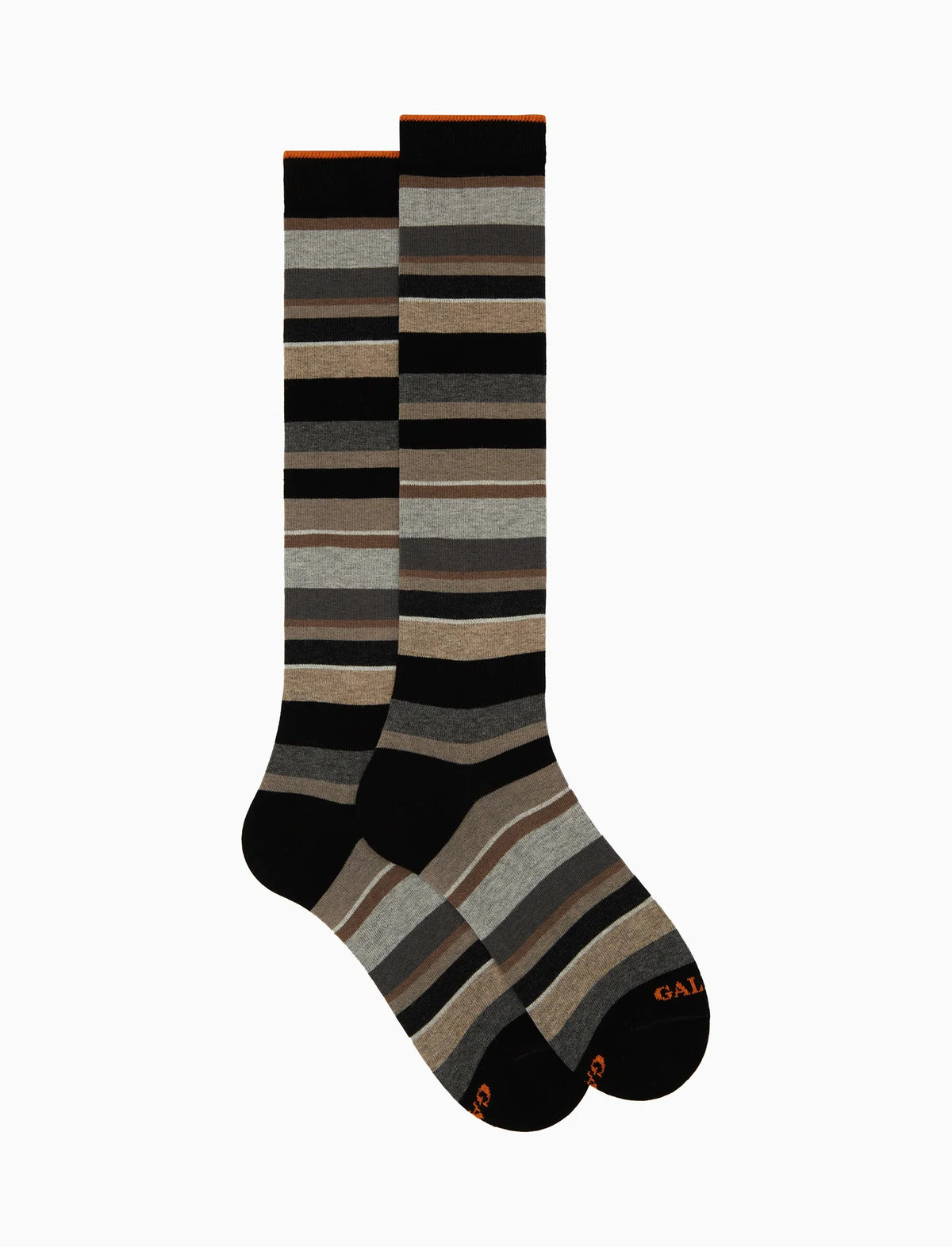 Calze lunghe uomo cotone caldo blu righe multicolor