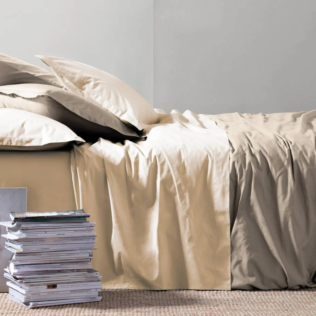 Completo Letto Matrimoniale Riviera Paint in Madapolam di Cotone