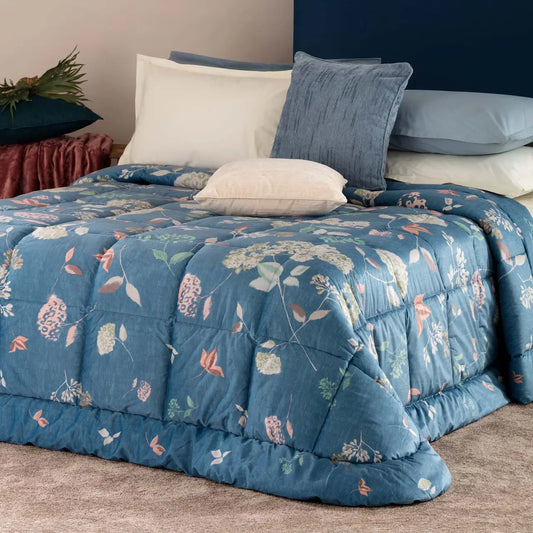 Trapunta Matrimoniale Ikebana in velluto Riviera