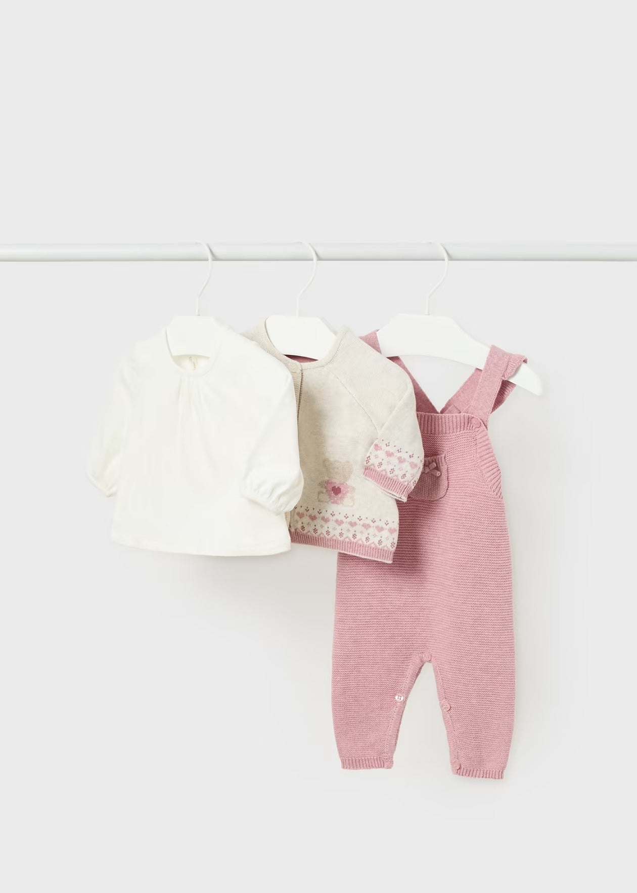 Completo Mayoral 3 pezzi tricot Better Cotton neonata