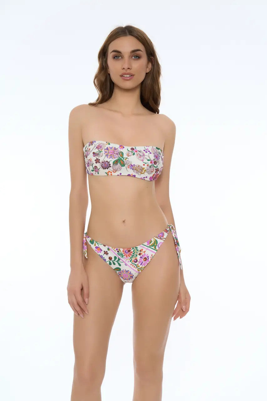 Bikini a fascia floreale con strass Miss Bikini