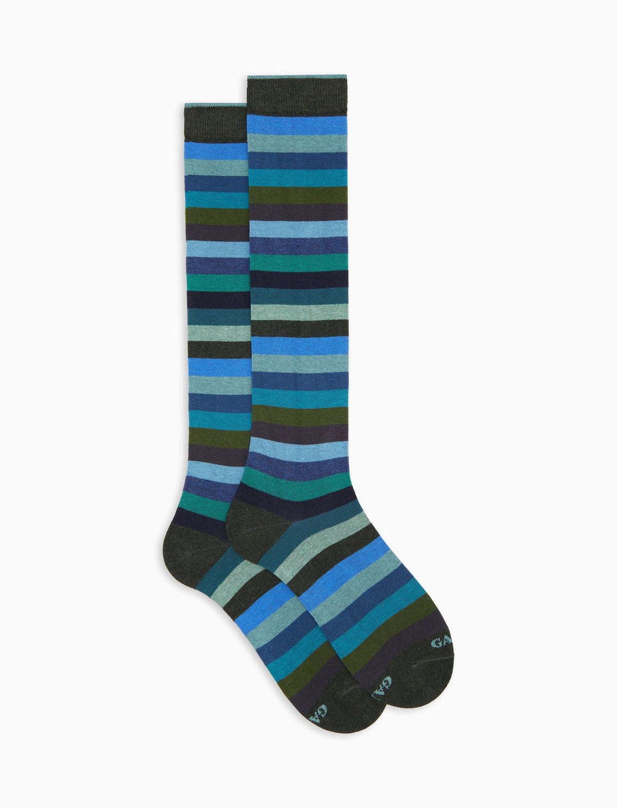 Calze lunghe uomo cotone caldo blu righe pari