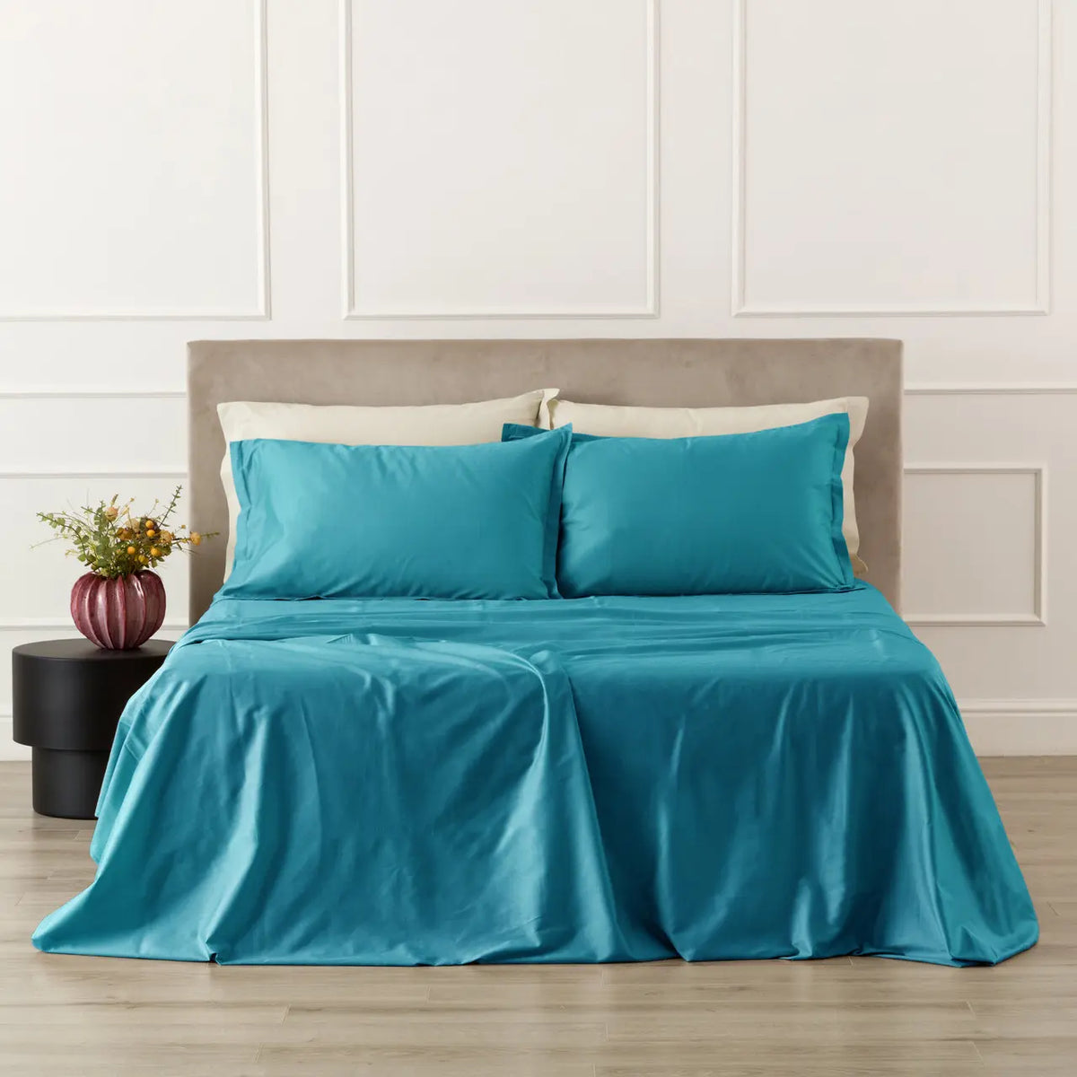 Completo Letto matrimoniale Riviera In Raso 210 fili Incanto