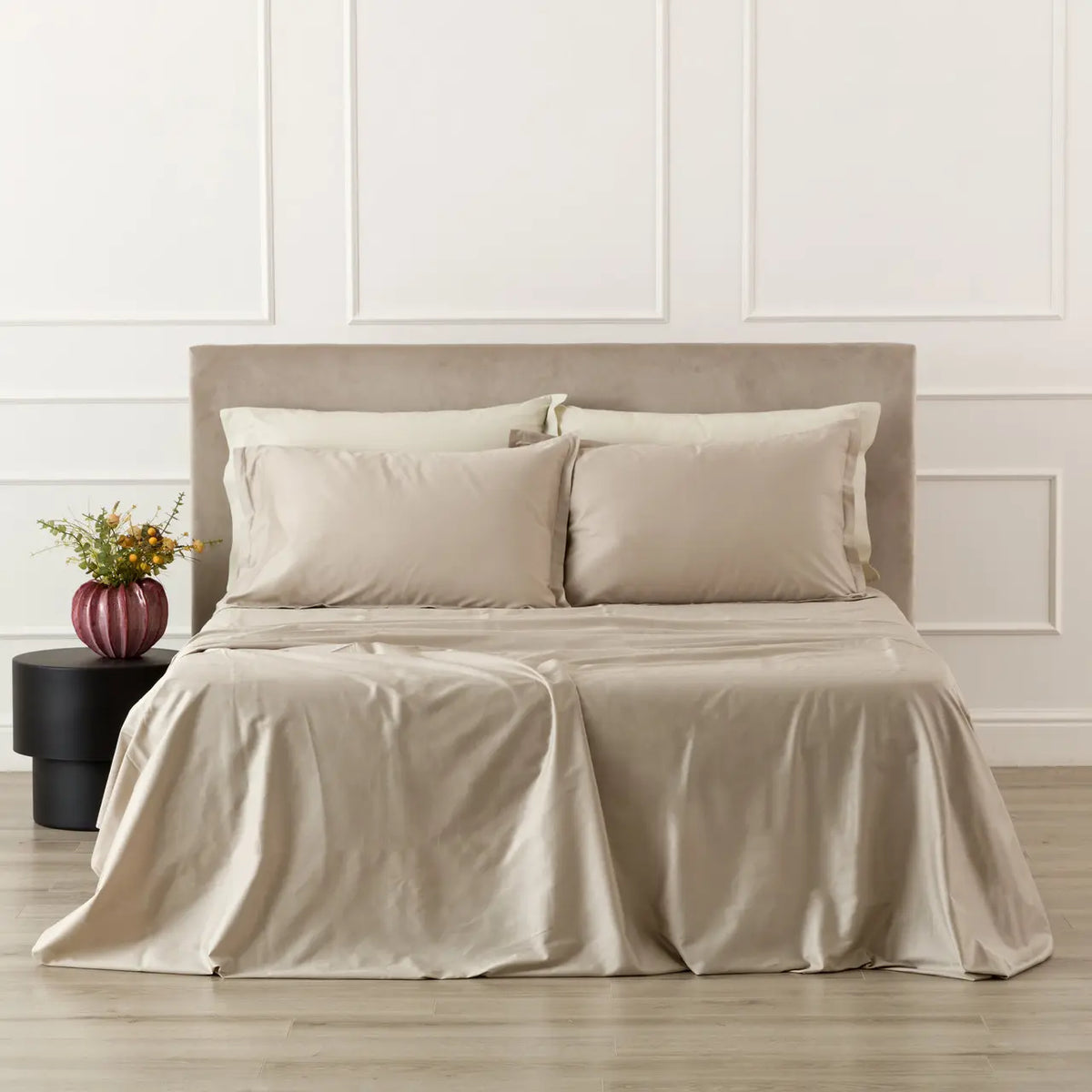 Completo Letto matrimoniale Riviera In Raso 210 fili Incanto