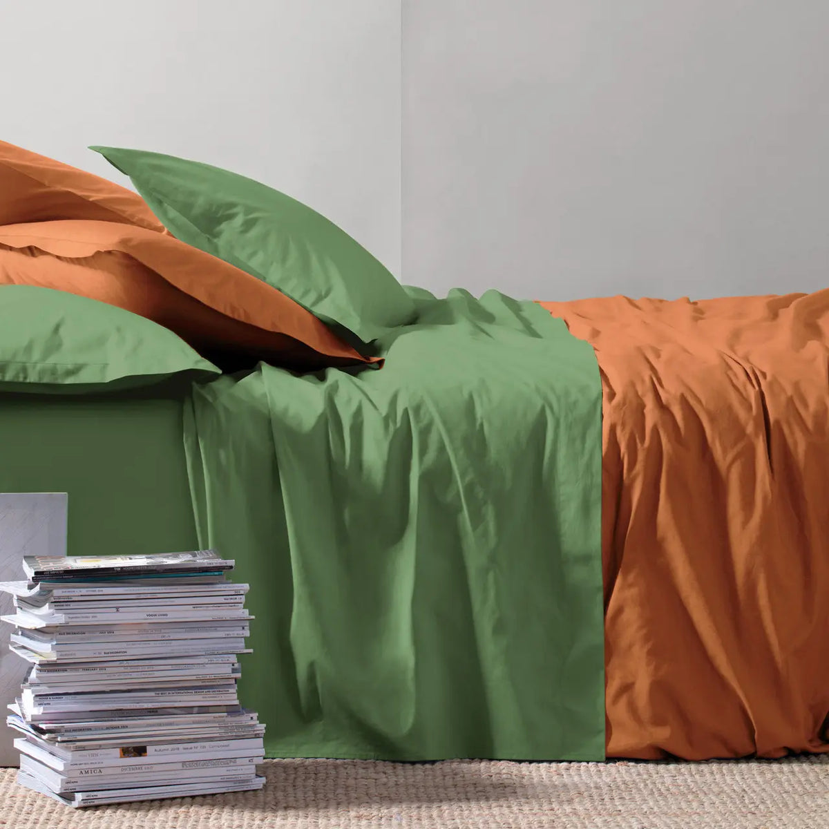 Completo Letto Matrimoniale Riviera Paint in Madapolam di Cotone